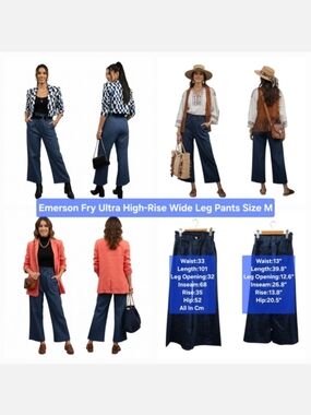 Emerson Fry Ultra High-Rise Wide Leg Pants Size M